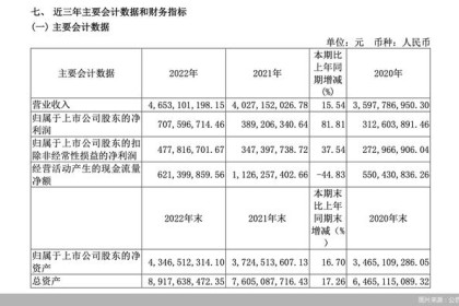 老白干酒2022年净利润同比增长81.81%